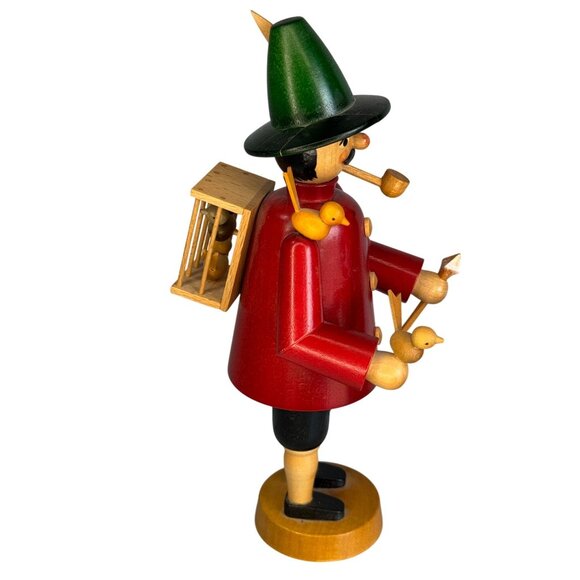Vintage Erzgebirge Kegler Smoker Bird Dealer German Christmas Figure 8 1/2" - Picture 3 of 8